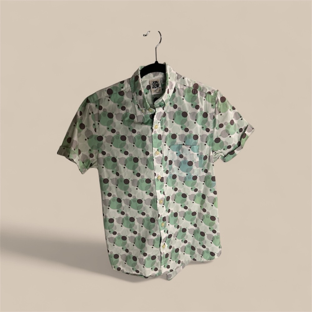 Kennington LTD California Mens Shirt Sz S Bubble Print Button Up Boho Festival